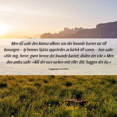 Picture 06 - 1 Kungaboken 3:26 SV1917 - Men då sade den kvinna vilkens son det levande - Bible Verse Picture