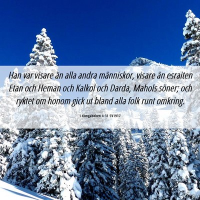 Picture 06 - 1 Kungaboken 4:31 SV1917 - Han var visare än alla andra människor, visare - Bible Verse Picture