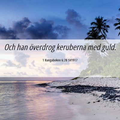 Picture 06 - 1 Kungaboken 6:28 SV1917 - Och han överdrog keruberna med - Bible Verse Picture