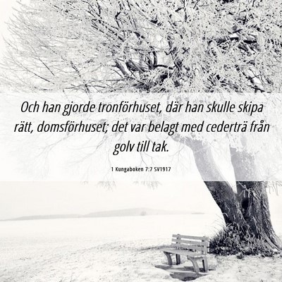 Picture 06 - 1 Kungaboken 7:7 SV1917 - Och han gjorde tronförhuset, där han skulle - Bible Verse Picture