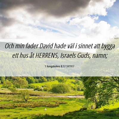Picture 06 - 1 Kungaboken 8:17 SV1917 - Och min fader David hade väl i sinnet att bygga - Bible Verse Picture