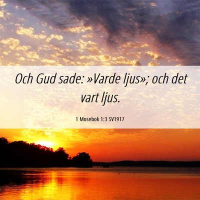 Picture 06 - 1 Mosebok 1:3 SV1917 - Och Gud sade: »Varde ljus»; och det vart - Bible Verse Picture