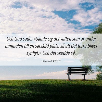 Picture 06 - 1 Mosebok 1:9 SV1917 - Och Gud sade: »Samle sig det vatten som är - Bible Verse Picture