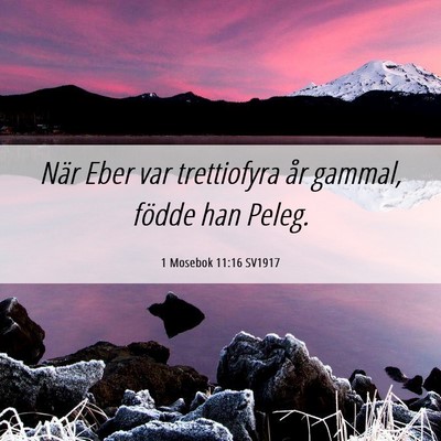 Picture 06 - 1 Mosebok 11:16 SV1917 - När Eber var trettiofyra år gammal, födde han - Bible Verse Picture