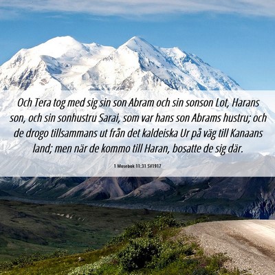 Picture 06 - 1 Mosebok 11:31 SV1917 - Och Tera tog med sig sin son Abram och sin sonson - Bible Verse Picture