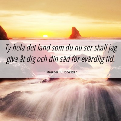 Picture 06 - 1 Mosebok 13:15 SV1917 - Ty hela det land som du nu ser skall jag giva åt - Bible Verse Picture