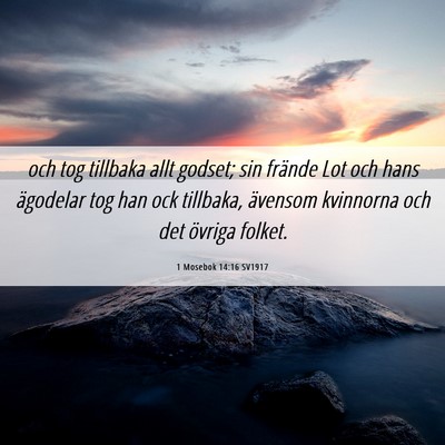 Picture 06 - 1 Mosebok 14:16 SV1917 - och tog tillbaka allt godset; sin frände Lot och - Bible Verse Picture