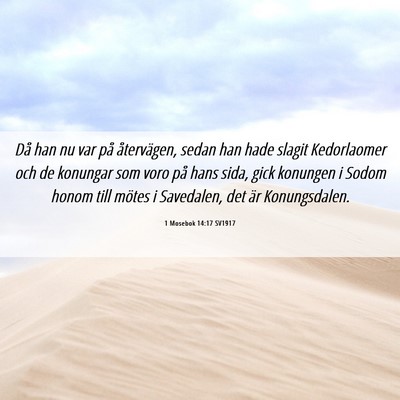 Picture 06 - 1 Mosebok 14:17 SV1917 - Då han nu var på återvägen, sedan han hade - Bible Verse Picture