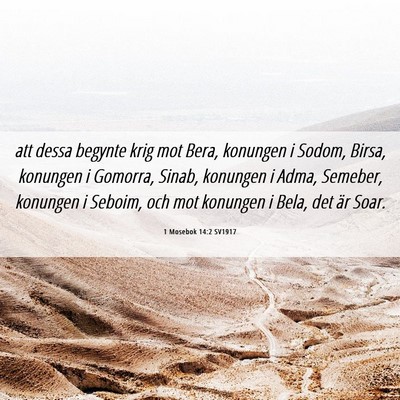 Picture 06 - 1 Mosebok 14:2 SV1917 - att dessa begynte krig mot Bera, konungen i - Bible Verse Picture