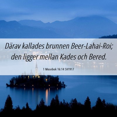 Picture 06 - 1 Mosebok 16:14 SV1917 - Därav kallades brunnen Beer-Lahai-Roi; den - Bible Verse Picture