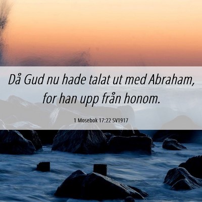Picture 06 - 1 Mosebok 17:22 SV1917 - Då Gud nu hade talat ut med Abraham, for han upp - Bible Verse Picture