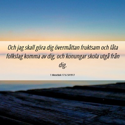 Picture 06 - 1 Mosebok 17:6 SV1917 - Och jag skall göra dig övermåttan fruktsam och - Bible Verse Picture