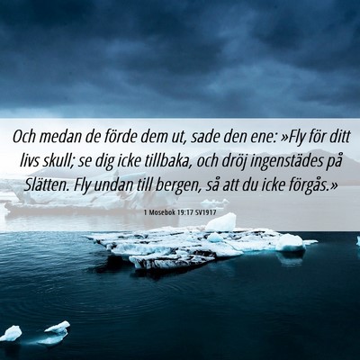 Picture 06 - 1 Mosebok 19:17 SV1917 - Och medan de förde dem ut, sade den ene: »Fly - Bible Verse Picture