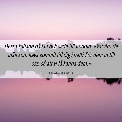 Picture 06 - 1 Mosebok 19:5 SV1917 - Dessa kallade på Lot och sade till honom: »Var - Bible Verse Picture
