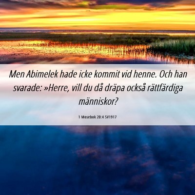 Picture 06 - 1 Mosebok 20:4 SV1917 - Men Abimelek hade icke kommit vid henne. Och han - Bible Verse Picture