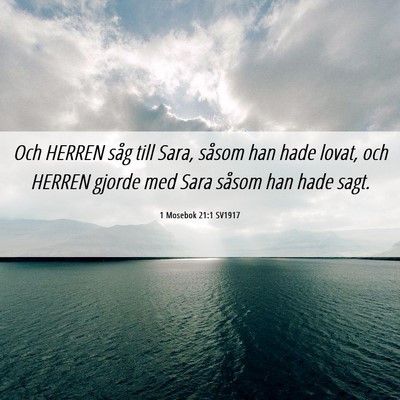 Picture 06 - 1 Mosebok 21:1 SV1917 - Och HERREN såg till Sara, såsom han hade lovat, - Bible Verse Picture