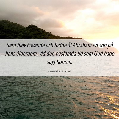 Picture 06 - 1 Mosebok 21:2 SV1917 - Sara blev havande och födde åt Abraham en son - Bible Verse Picture