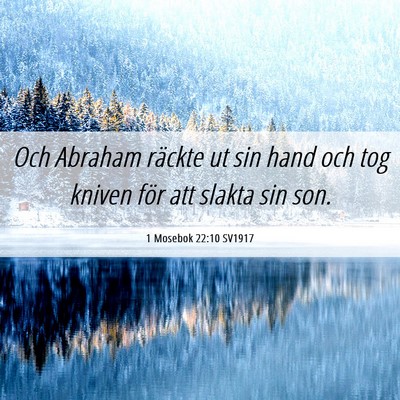 Picture 06 - 1 Mosebok 22:10 SV1917 - Och Abraham räckte ut sin hand och tog kniven - Bible Verse Picture
