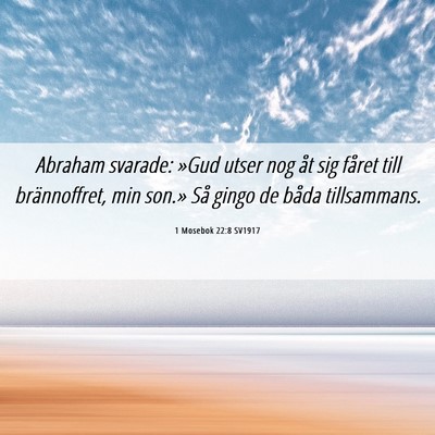 Picture 06 - 1 Mosebok 22:8 SV1917 - Abraham svarade: »Gud utser nog åt sig fåret - Bible Verse Picture
