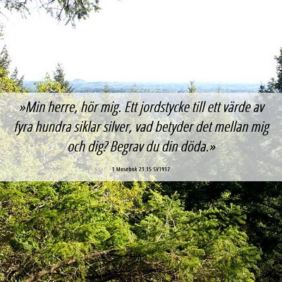 Picture 06 - 1 Mosebok 23:15 SV1917 - »Min herre, hör mig. Ett jordstycke till ett - Bible Verse Picture