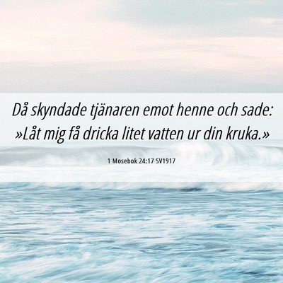 Picture 06 - 1 Mosebok 24:17 SV1917 - Då skyndade tjänaren emot henne och sade: - Bible Verse Picture