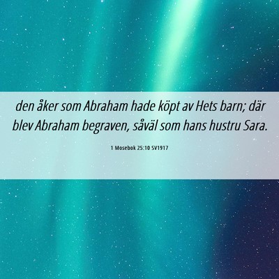Picture 06 - 1 Mosebok 25:10 SV1917 - den åker som Abraham hade köpt av Hets barn; - Bible Verse Picture