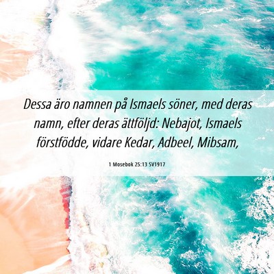 Picture 06 - 1 Mosebok 25:13 SV1917 - Dessa äro namnen på Ismaels söner, med deras - Bible Verse Picture