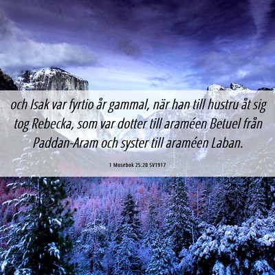 Picture 06 - 1 Mosebok 25:20 SV1917 - och Isak var fyrtio år gammal, när han till - Bible Verse Picture