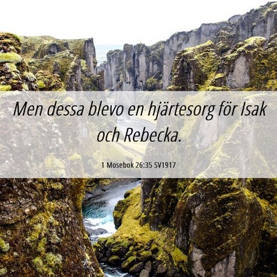Picture 06 - 1 Mosebok 26:35 SV1917 - Men dessa blevo en hjärtesorg för Isak och - Bible Verse Picture