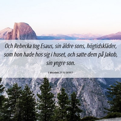 Picture 06 - 1 Mosebok 27:15 SV1917 - Och Rebecka tog Esaus, sin äldre sons, - Bible Verse Picture