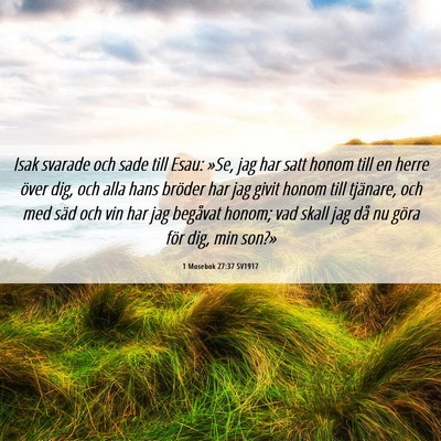 Picture 06 - 1 Mosebok 27:37 SV1917 - Isak svarade och sade till Esau: »Se, jag har - Bible Verse Picture