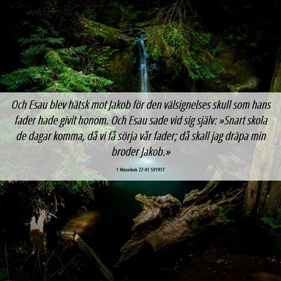 Picture 06 - 1 Mosebok 27:41 SV1917 - Och Esau blev hätsk mot Jakob för den - Bible Verse Picture