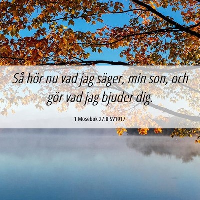 Picture 06 - 1 Mosebok 27:8 SV1917 - Så hör nu vad jag säger, min son, och gör vad - Bible Verse Picture