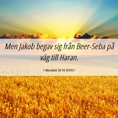 Picture 06 - 1 Mosebok 28:10 SV1917 - Men Jakob begav sig från Beer-Seba på väg till - Bible Verse Picture