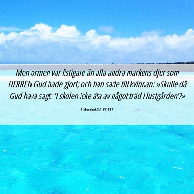 Picture 06 - 1 Mosebok 3:1 SV1917 - Men ormen var listigare än alla andra markens - Bible Verse Picture