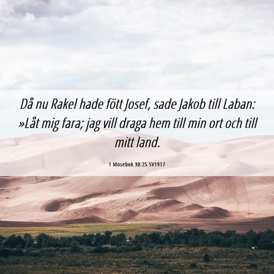 Picture 06 - 1 Mosebok 30:25 SV1917 - Då nu Rakel hade fött Josef, sade Jakob till - Bible Verse Picture