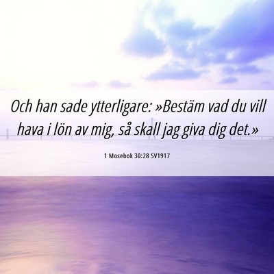 Picture 06 - 1 Mosebok 30:28 SV1917 - Och han sade ytterligare: »Bestäm vad du vill - Bible Verse Picture