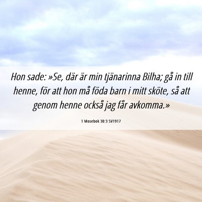 Picture 06 - 1 Mosebok 30:3 SV1917 - Hon sade: »Se, där är min tjänarinna Bilha; - Bible Verse Picture