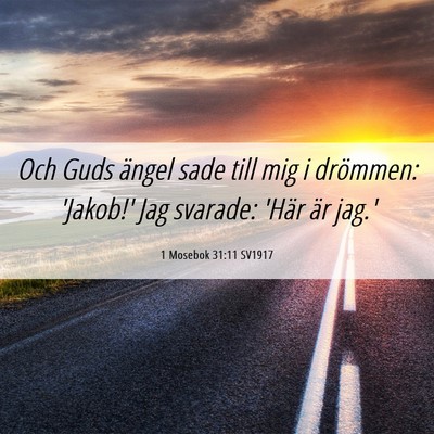 Picture 06 - 1 Mosebok 31:11 SV1917 - Och Guds ängel sade till mig i drömmen: - Bible Verse Picture