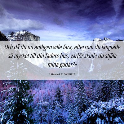 Picture 06 - 1 Mosebok 31:30 SV1917 - Och då du nu äntligen ville fara, eftersom du - Bible Verse Picture