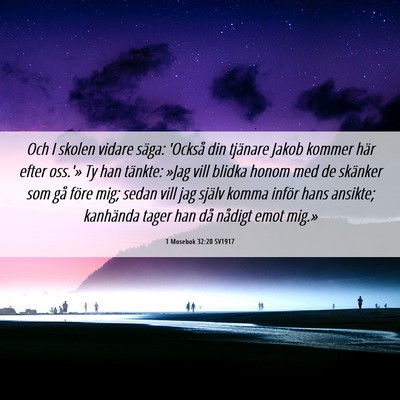 Picture 06 - 1 Mosebok 32:20 SV1917 - Och I skolen vidare säga: 'Också din tjänare - Bible Verse Picture