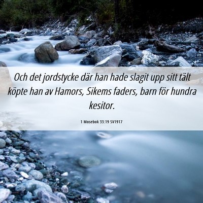 Picture 06 - 1 Mosebok 33:19 SV1917 - Och det jordstycke där han hade slagit upp sitt - Bible Verse Picture