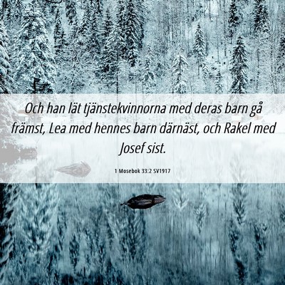 Picture 06 - 1 Mosebok 33:2 SV1917 - Och han lät tjänstekvinnorna med deras barn gå - Bible Verse Picture