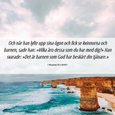 Picture 06 - 1 Mosebok 33:5 SV1917 - Och när han lyfte upp sina ögon och fick se - Bible Verse Picture