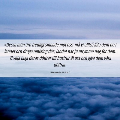 Picture 06 - 1 Mosebok 34:21 SV1917 - »Dessa män äro fredligt sinnade mot oss; må - Bible Verse Picture