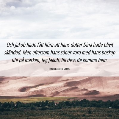 Picture 06 - 1 Mosebok 34:5 SV1917 - Och Jakob hade fått höra att hans dotter Dina - Bible Verse Picture