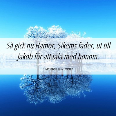 Picture 06 - 1 Mosebok 34:6 SV1917 - Så gick nu Hamor, Sikems fader, ut till Jakob - Bible Verse Picture