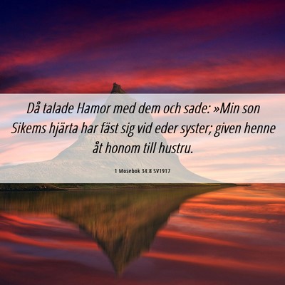 Picture 06 - 1 Mosebok 34:8 SV1917 - Då talade Hamor med dem och sade: »Min son - Bible Verse Picture