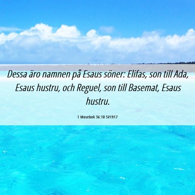 Picture 06 - 1 Mosebok 36:10 SV1917 - Dessa äro namnen på Esaus söner: Elifas, son - Bible Verse Picture
