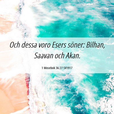 Picture 06 - 1 Mosebok 36:27 SV1917 - Och dessa voro Esers söner: Bilhan, Saavan och - Bible Verse Picture